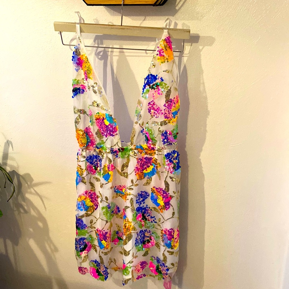 LookSky Floral Sequins Dress SMALL NWT